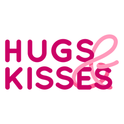 Hugs kisses valentine lettering design PNG Design