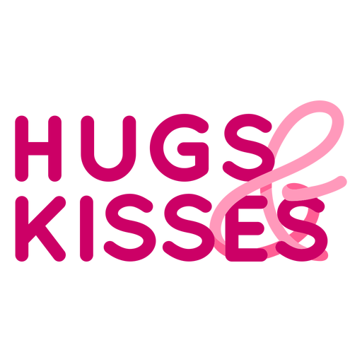 Hugs kisses valentine lettering design PNG Design