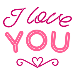 I Love You Valentine Lettering Design PNG & SVG Design For T-Shirts