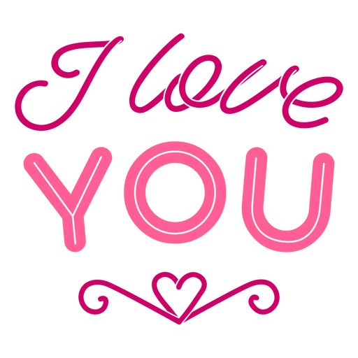 Download I love you valentine lettering design - Transparent PNG & SVG vector file