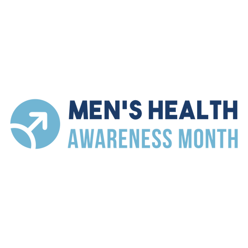 Men health month quote blue PNG Design