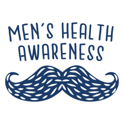 Homem saúde bigode pontilhado citação azul Desenho PNG