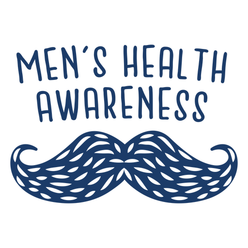 Männer Gesundheit punktierte Schnurrbart Zitat blau PNG-Design