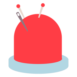 Icono plano de agujas de cojín rojo pin Diseño PNG