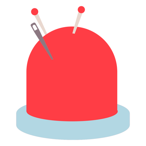 Red pin cushion needls flat icon PNG Design