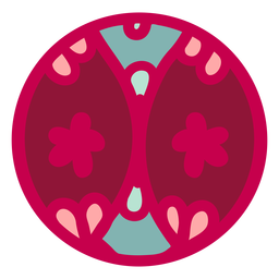 Esfera plana de design floral rosa vermelha Desenho PNG