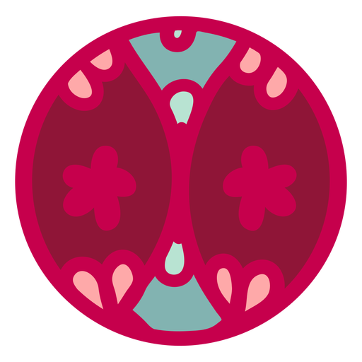 Esfera de diseño floral rosa rojo plano Diseño PNG