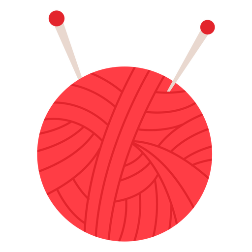 Flaches Symbol der roten Garnkugel PNG-Design