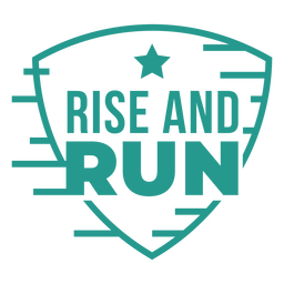 Rise and run badge green PNG Design