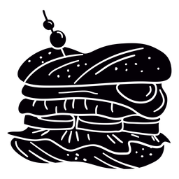 Sandwich hand drawn symbol stencil PNG Design
