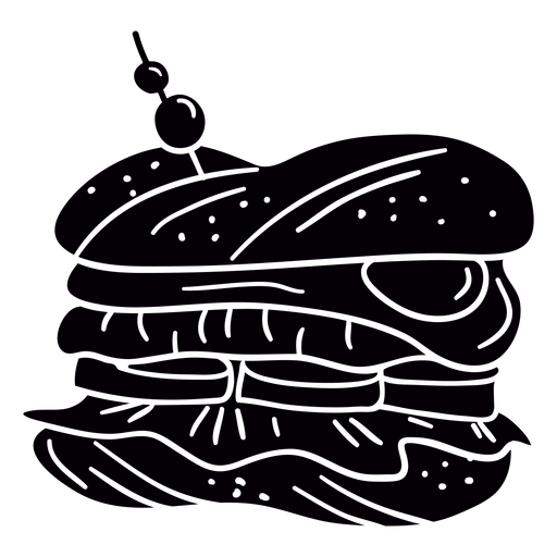 Plantilla de s?mbolo dibujado a mano sandwich Diseño PNG