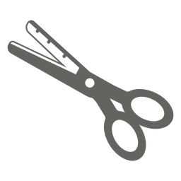 Icono plano tijeras gris Diseño PNG