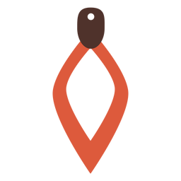 Brinco liso de couro com ponta de lança Desenho PNG