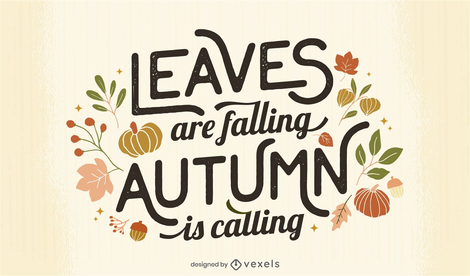 folhas caindo outono desenho de letras