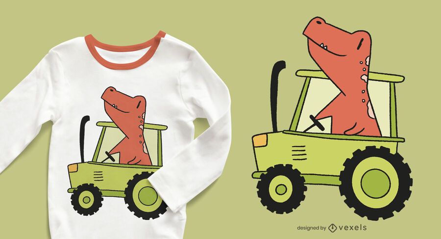 dinosaur tractor t-shirt design dinosaur tractor t-shirt design