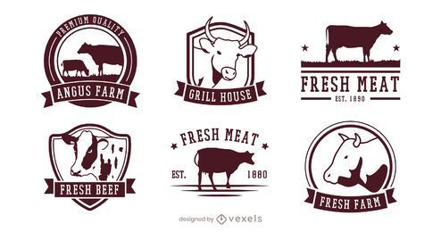 conjunto de distintivo de carne de vaca