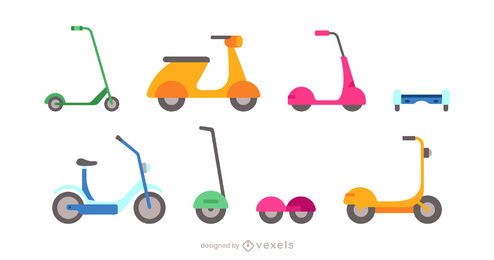 conjunto de coleta de scooter plano