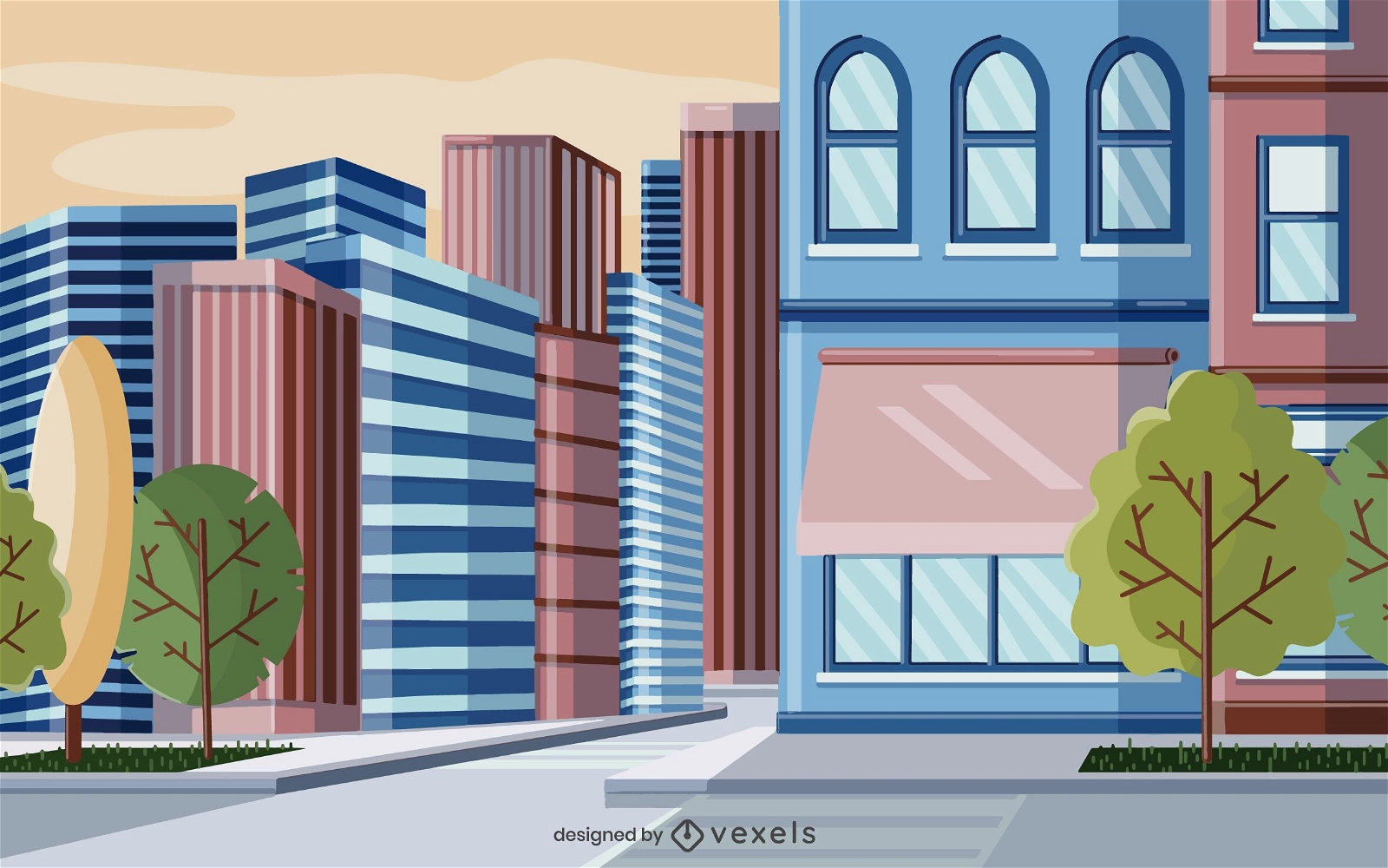 city buildings illustration design