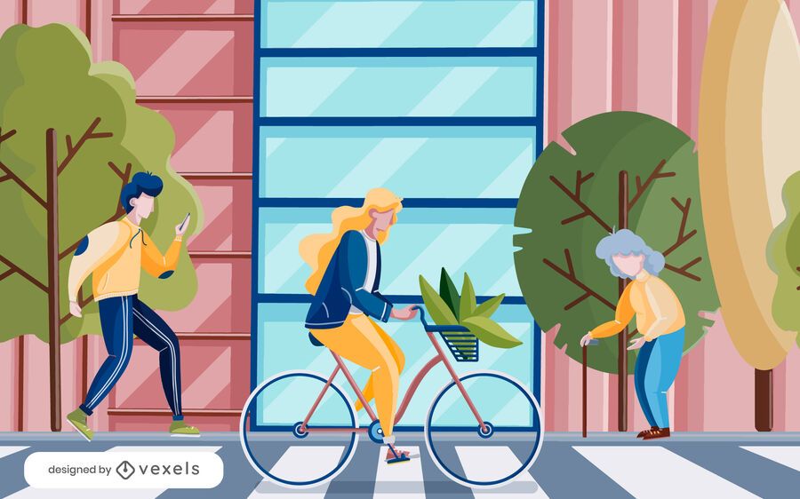 people crosswalk illustration design people crosswalk illustration design