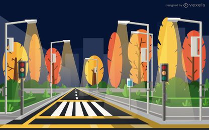 night city street illustration design