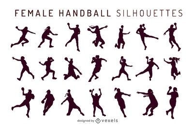 Handball weibliche Silhouette gesetzt