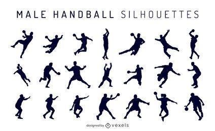 Männliche Handball Silhouette Pack