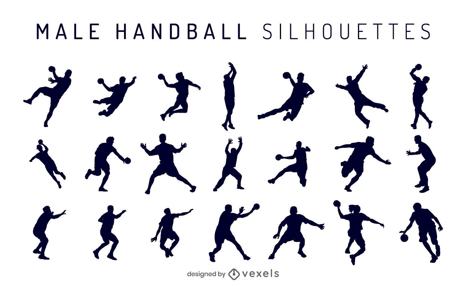 M?nnliche Handball Silhouette Pack