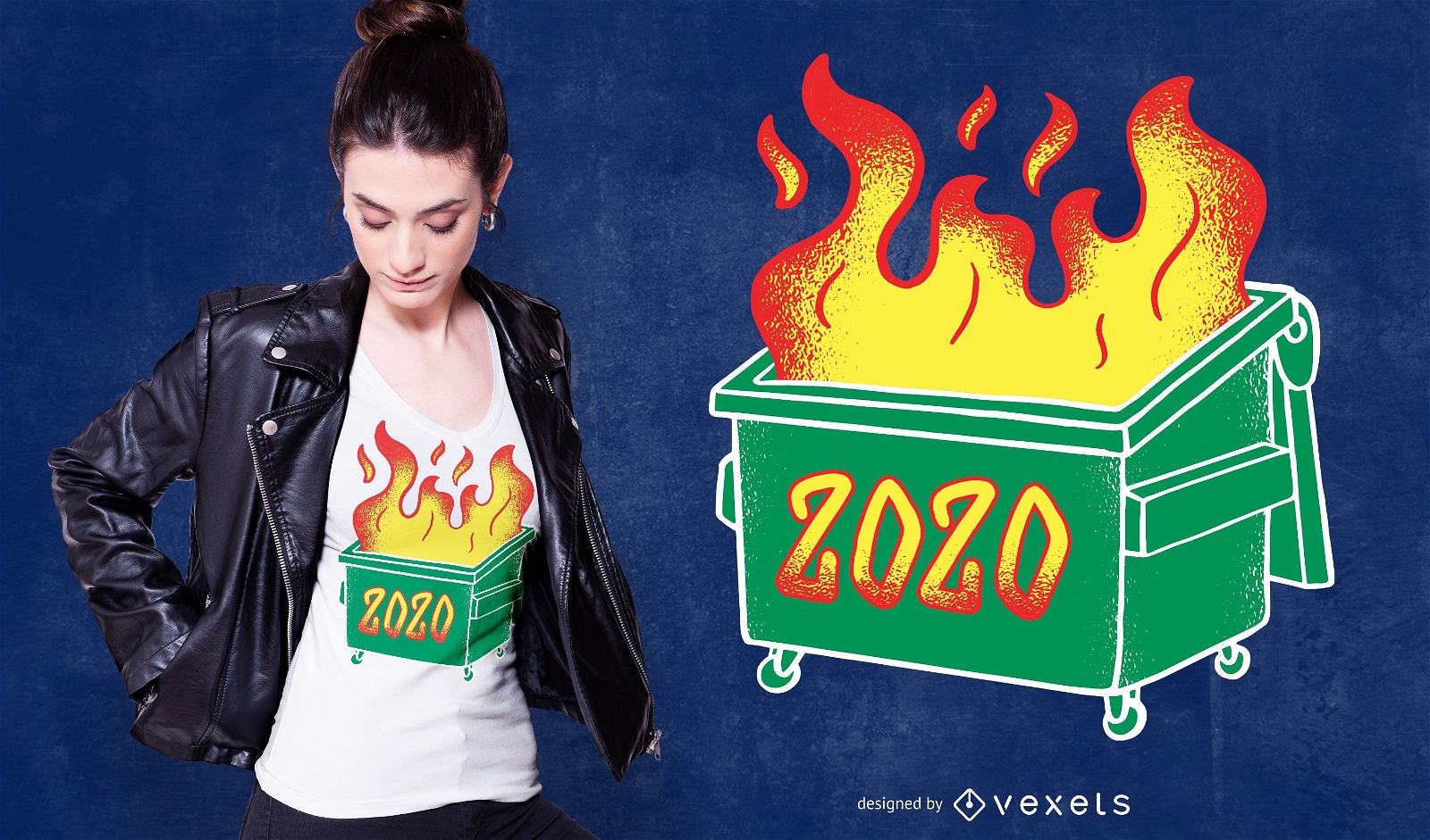 2020 M?llcontainer Feuer T-Shirt Design