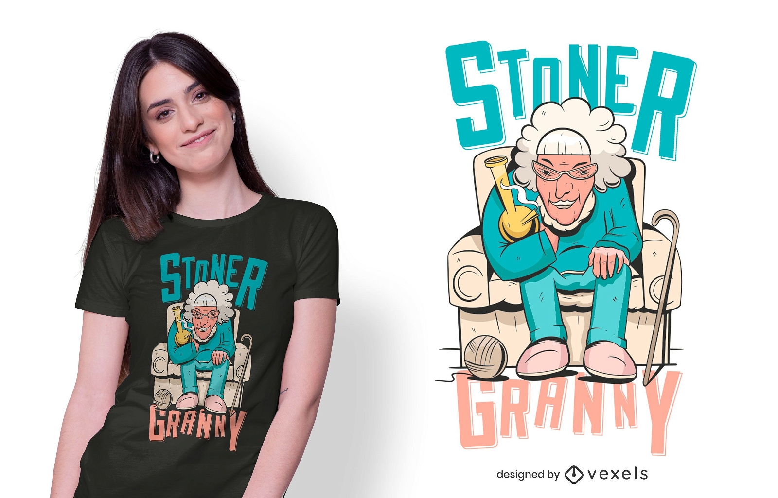 diseño de camiseta stoner granny