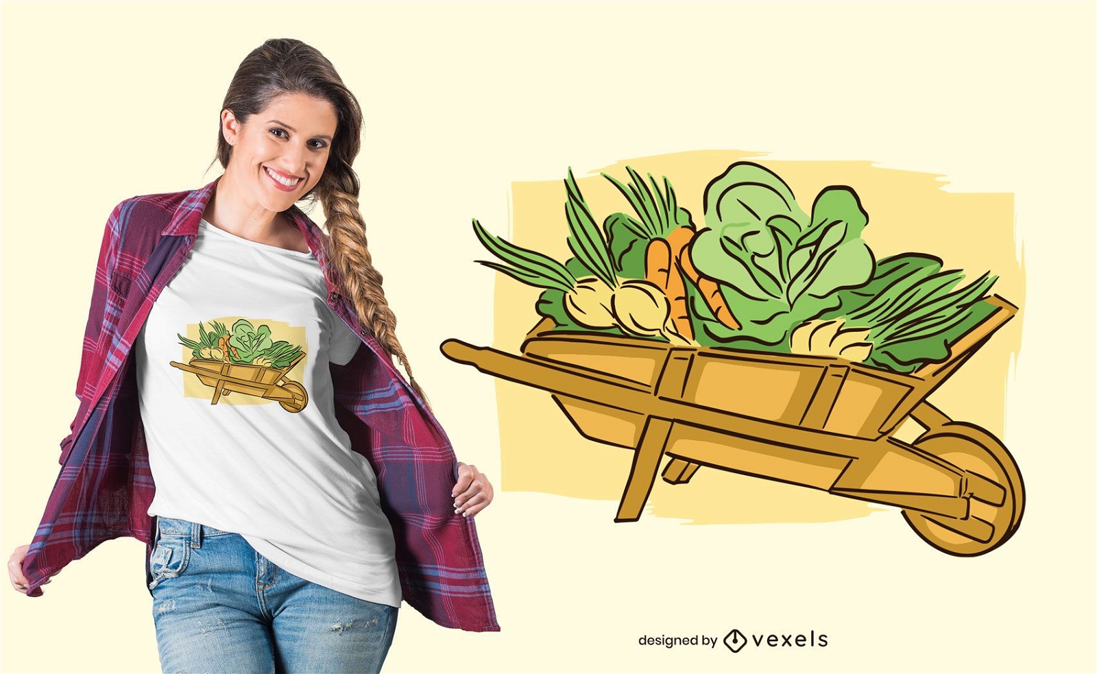 Design de camisetas de jardinagem vegetariana