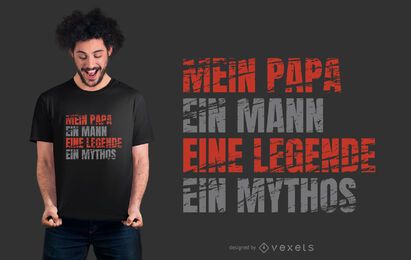Diseño de camiseta de texto alemán de papá Diseño de camiseta de texto alemán de papá