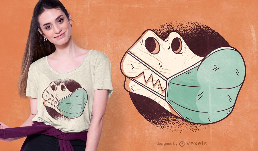 Diseño de camiseta de máscara de calavera T-rex Diseño de camiseta de máscara de calavera T-rex