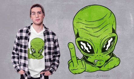 Alien Flip Off T-shirt Design