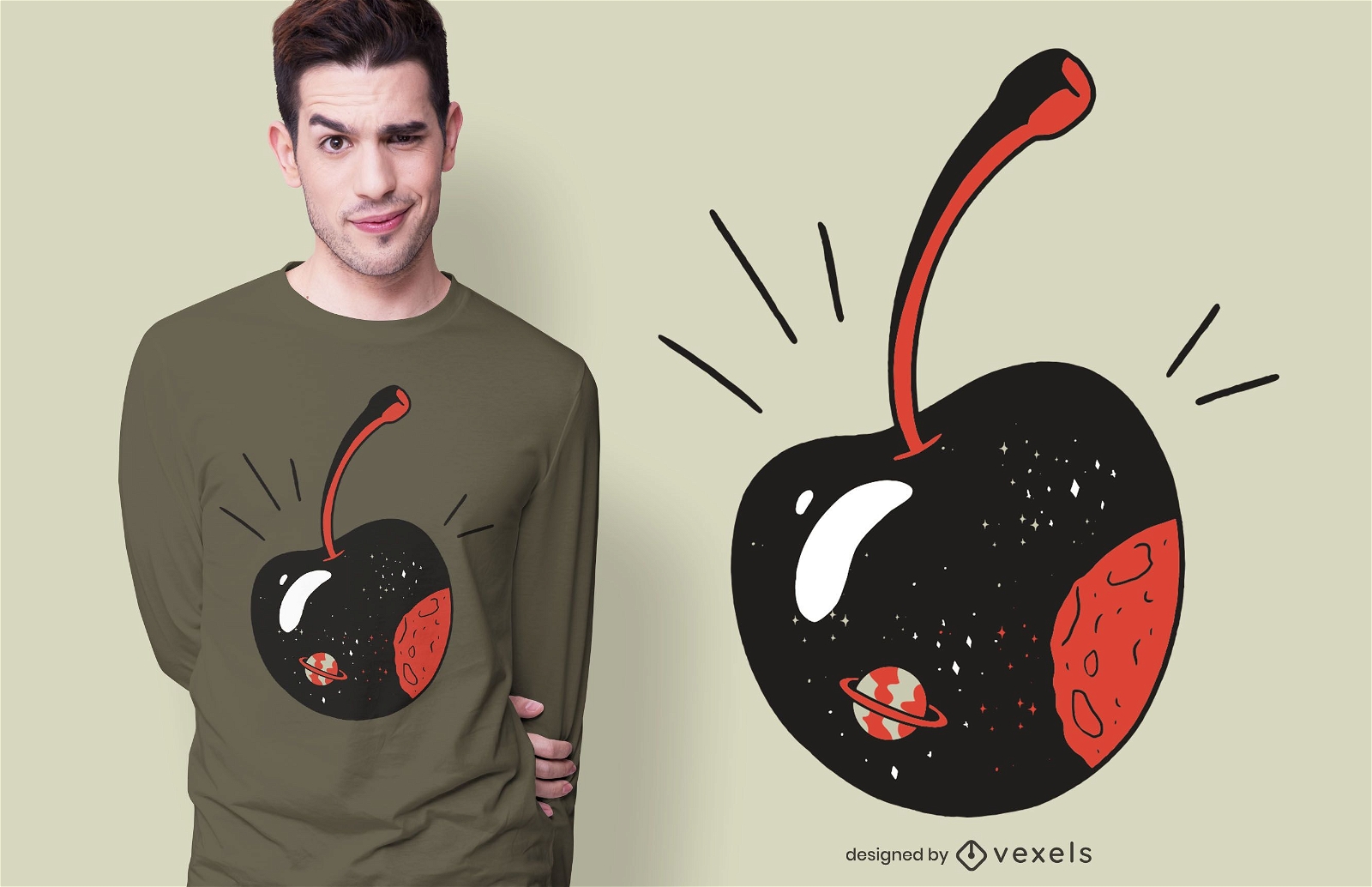 Design de camiseta Galaxy Cherry