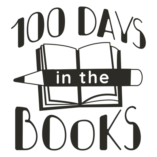 100 days in books school lettering PNG Design