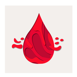 Abstraktes rotes Blutpapierschnitttröpfchen PNG-Design