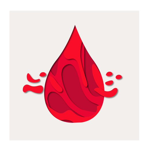 Abstract red blood papercut droplet PNG Design