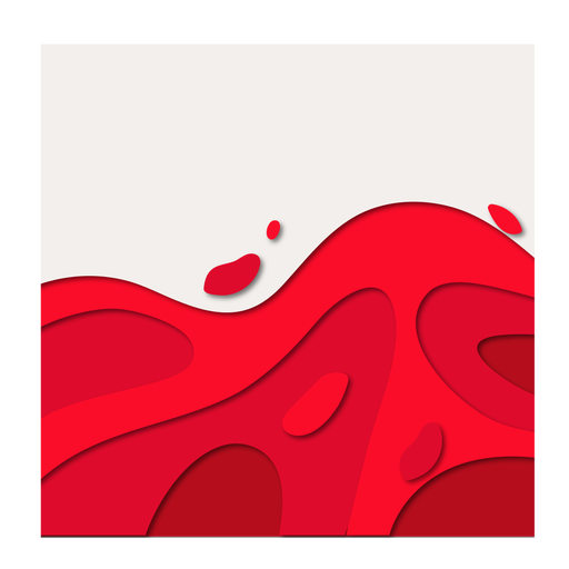 Abstrakte rote Blutpapierschnittwelle PNG-Design