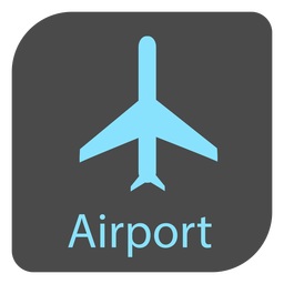 Icono de signo de aeropuerto de avión Diseño PNG