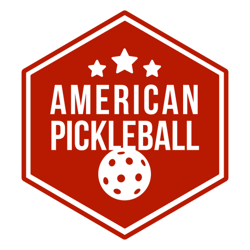 Insignia hexagonal de pickleball americano Diseño PNG