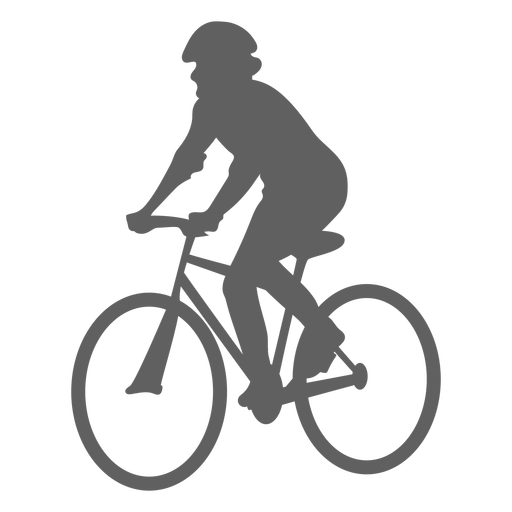 Angled cyclist silhouette PNG Design