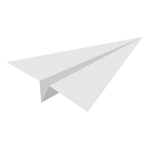 Angled paper airplane flat