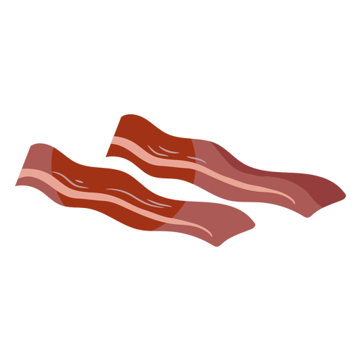 Bacon peda?os vermelhos achatados Desenho PNG
