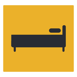 Bed lodging icon orange symbol sign