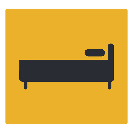 Bed lodging icon orange symbol sign PNG Design