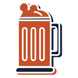 Jarra de cerveza emblema de hobby azul marrón plano Diseño PNG