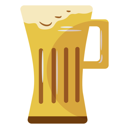Jarra de cerveza s?mbolo plano amarillo Diseño PNG