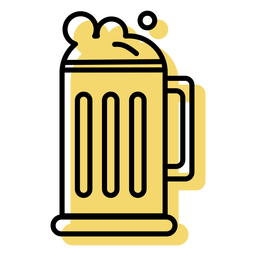 Jarra de cerveza icono amarillo plano Transparent PNG