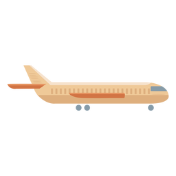 Beige airplane profile icon flat PNG Design