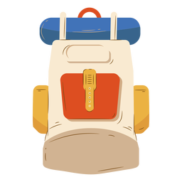 Beige backpack luggage camping PNG Design
